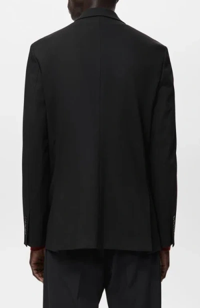 Mango Boston Double Breasted Blazer In Black