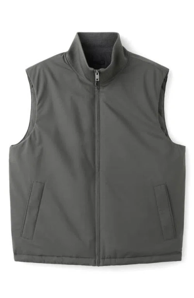 Mango Quilted Ribbed Collar Vest In Gray