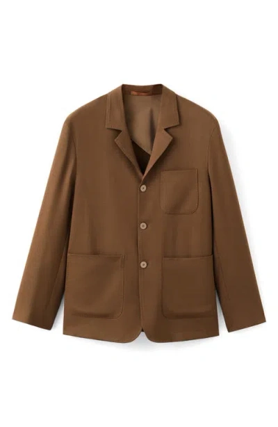 Mango Wool Blend Sport Coat In Brown