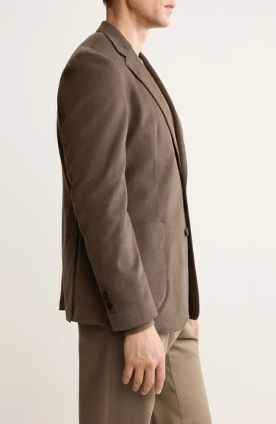 Mango Slim Fit Stretch Cotton Blazer In Brown