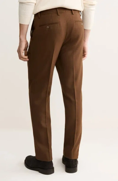 Mango Wool Blend Flannel Pants In Brown
