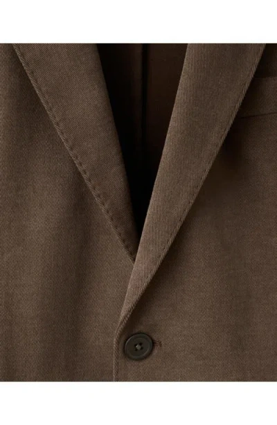Mango Slim Fit Stretch Cotton Blazer In Brown