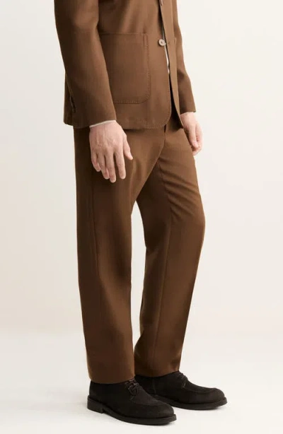 Mango Wool Blend Flannel Pants In Brown