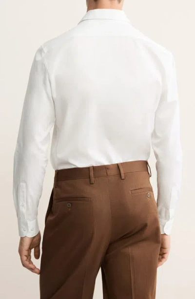 Mango Cotton Button-up Shirt In White