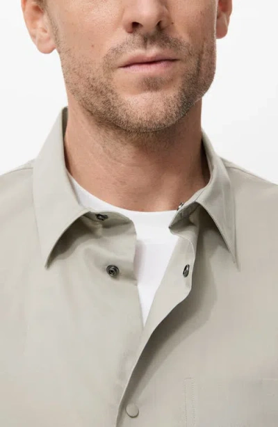 Mango Relaxed Fit Solid Snap-up Shirt In Gray