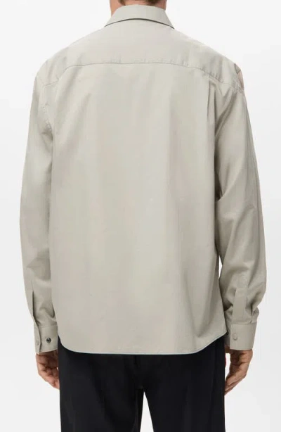 Mango Relaxed Fit Solid Snap-up Shirt In Gray