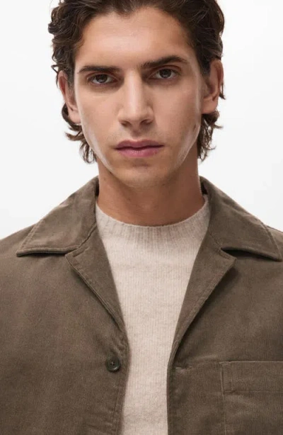 Mango Regular Fit Corduroy Overshirt In Brown