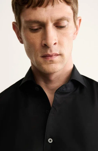 Mango Regular Fit Cotton Button-up Shirt In Black