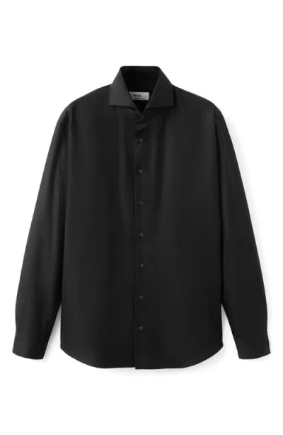Mango Regular Fit Cotton Button-up Shirt In Black