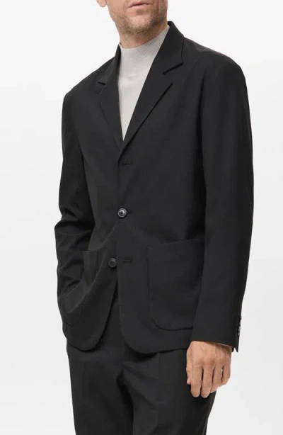 Mango Slim Fit Suit Blazer In Black