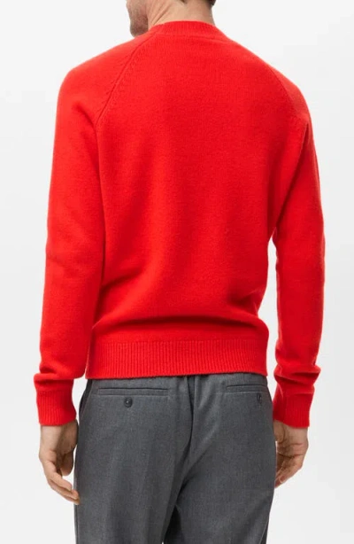 Mango Raglan Sleeve Wool Sweater In Red