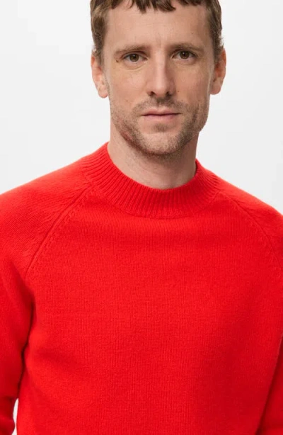 Mango Raglan Sleeve Wool Sweater In Red