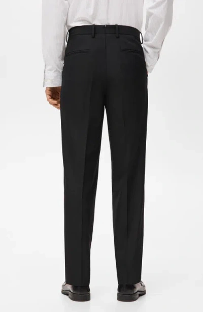 Mango Regular Fit Pleated Pants In Black
