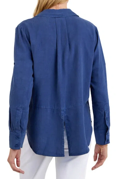 Bella Dahl Split Back Button-up Shirt In Blue