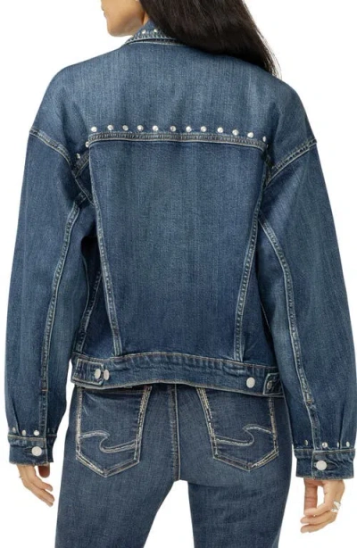 Silver Jeans Co. Studded Denim Jacket In Blue