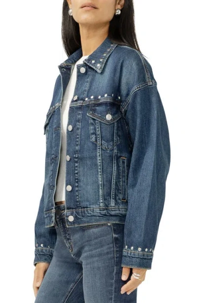 Silver Jeans Co. Studded Denim Jacket In Blue