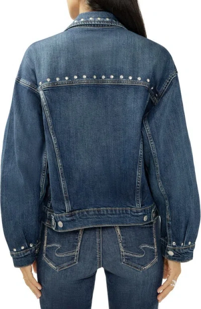 Silver Jeans Co. Studded Denim Jacket In Blue