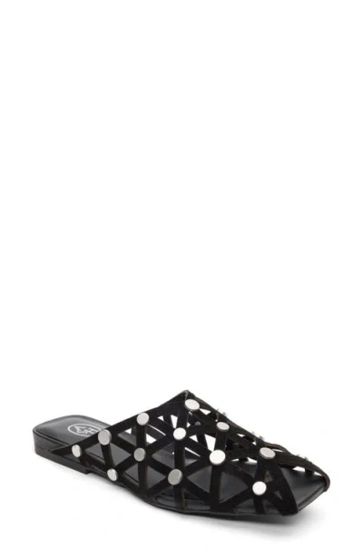 Ash Bone Stud-embellished Cut-out Sandals In Black