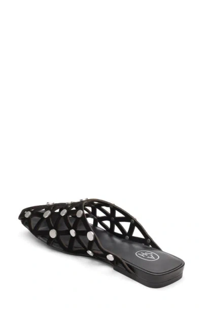 Ash Bone Stud-embellished Cut-out Sandals In Black