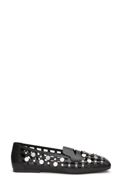 Ash Mini Leather Flat Shoes For Women In Black