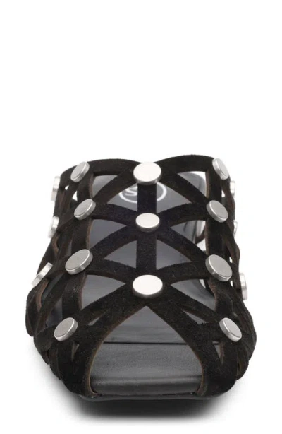 Ash Bone Stud-embellished Cut-out Sandals In Black