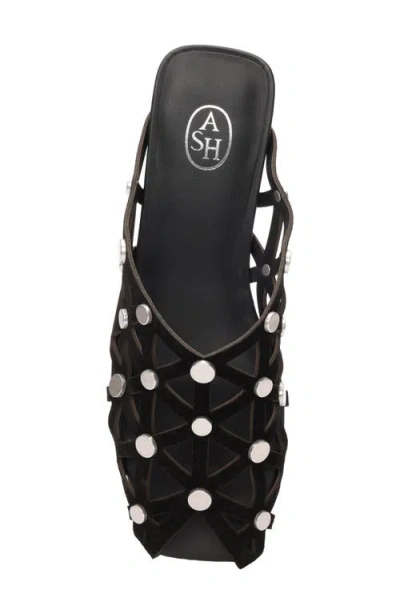 Ash Bone Stud-embellished Cut-out Sandals In Black