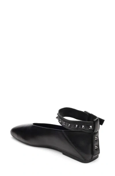 Ash Best Studded Ankle Strap Flat In Black