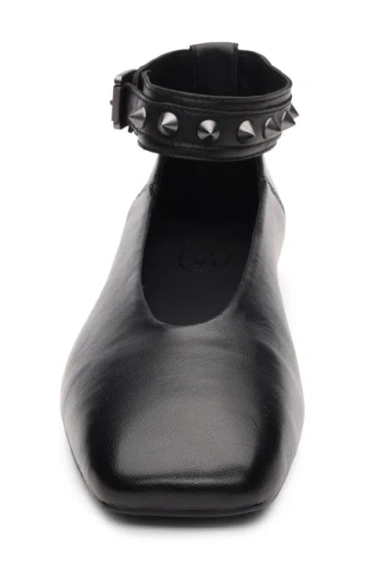 Ash Best Studded Ankle Strap Flat In Black