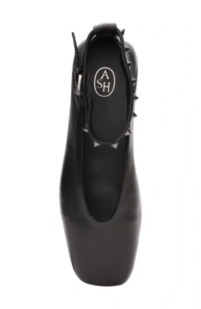 Ash Best Studded Ankle Strap Flat In Black