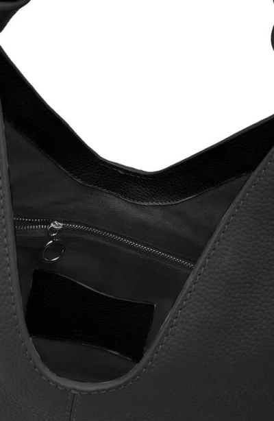 Behno Nelli Pebble Leather Hobo Bag In Black
