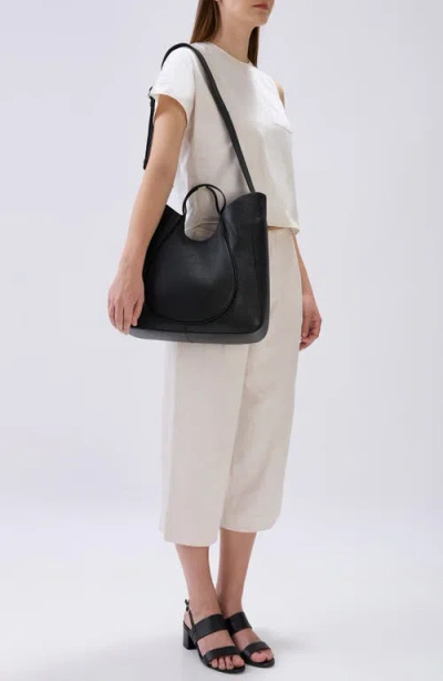 Behno Katrina Wave Pebbled Leather Tote In Black