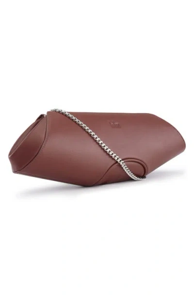 Behno Elizabeth Baguette Clutch Nappa Brick In Burgundy