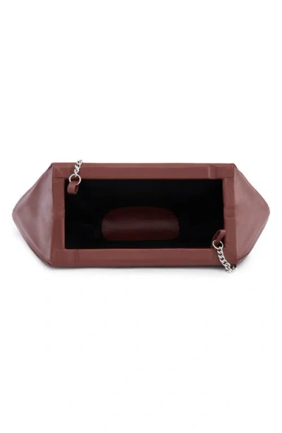 Behno Elizabeth Baguette Clutch Nappa Brick In Burgundy