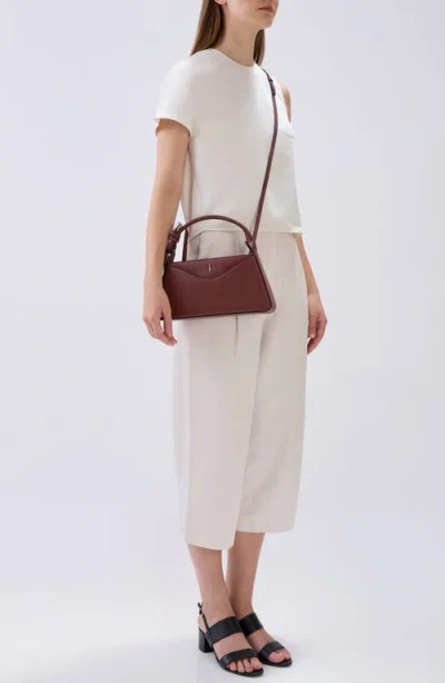 Behno Melina Leather Crossbody Satchel In Burgundy