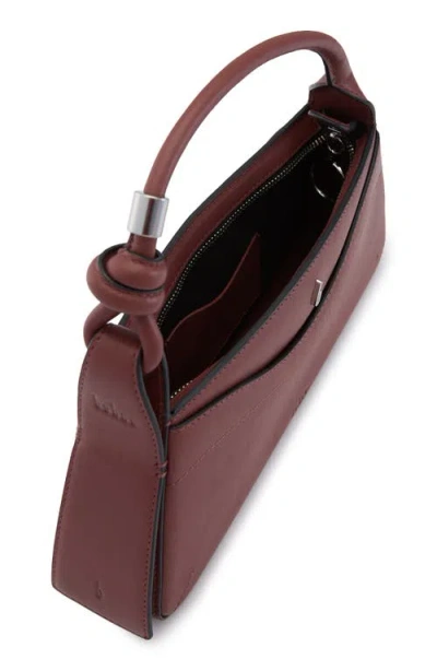 Behno Melina Leather Crossbody Satchel In Burgundy