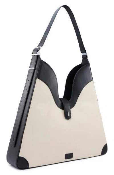 Behno Melina Canvas Shoulder Bag In White