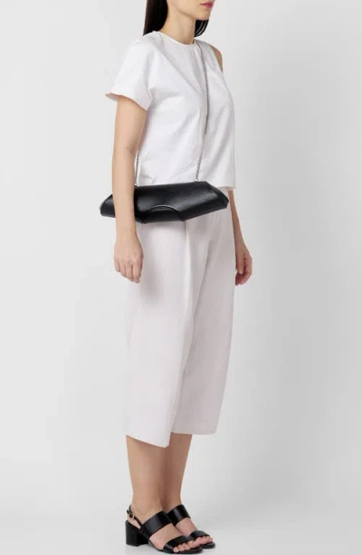 Behno Elizabeth Leather Baguette Clutch In Black