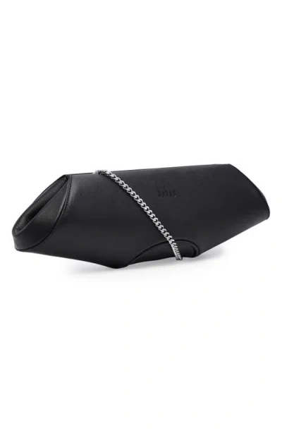 Behno Elizabeth Leather Baguette Clutch In Black