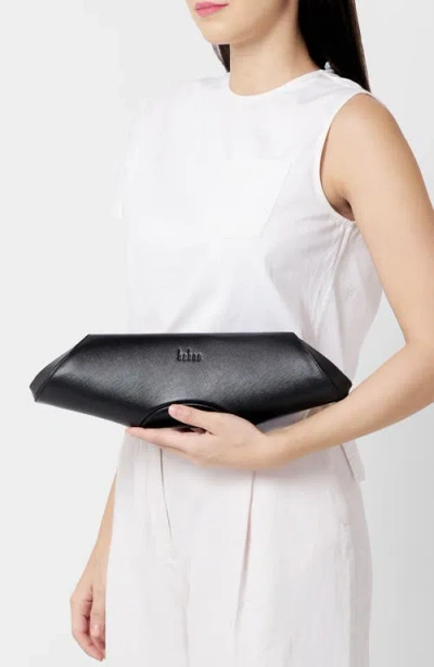 Behno Elizabeth Leather Baguette Clutch In Black