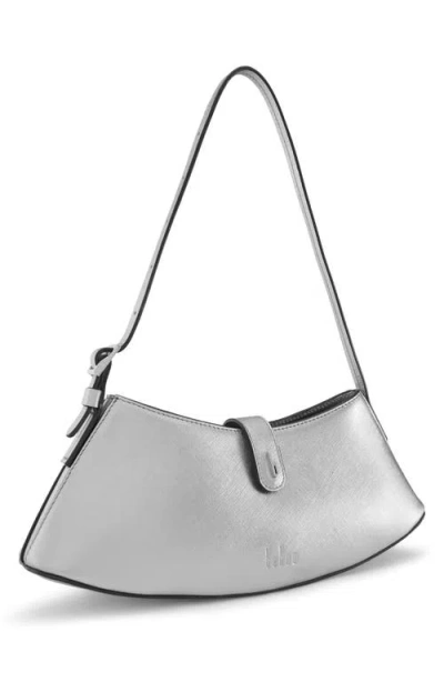 Behno Mini Ruth Metallic Leather Shoulder Bag In Silver