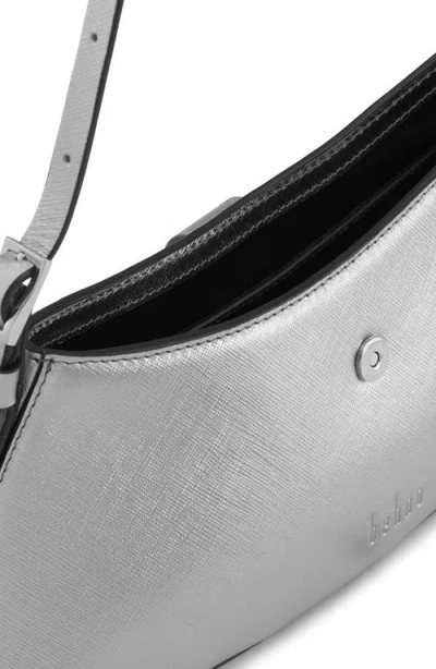 Behno Mini Ruth Metallic Leather Shoulder Bag In Silver
