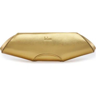Behno Elizabeth Leather Baguette Clutch In Gold
