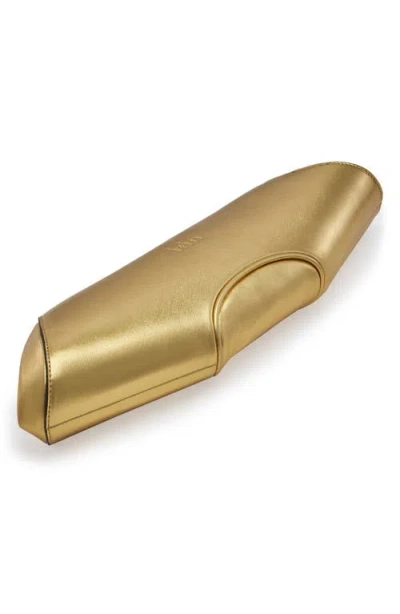 Behno Elizabeth Leather Baguette Clutch In Gold