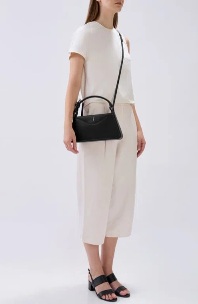 Behno Melina Leather Crossbody Satchel In Black