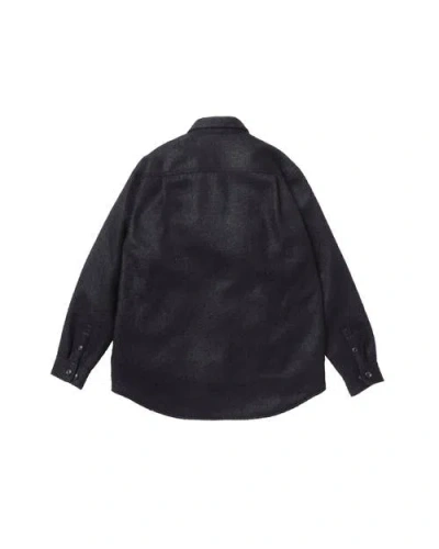 Vowels Double Pocket Shirt Jacket In Black