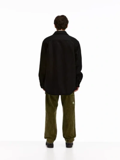 Vowels Double Pocket Shirt Jacket In Black