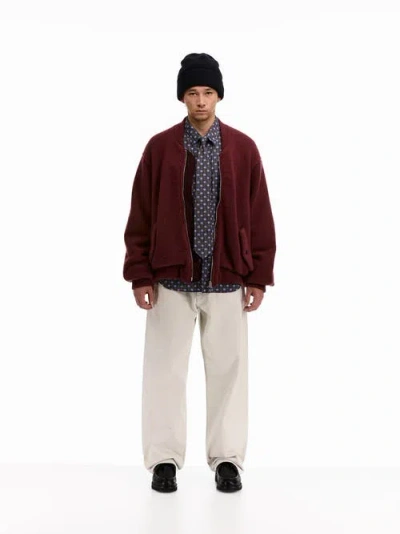 Vowels Knitted Bomber Jacket In Brown