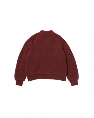 Vowels Knitted Bomber Jacket In Brown
