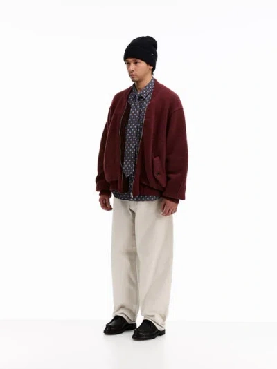 Vowels Knitted Bomber Jacket In Brown