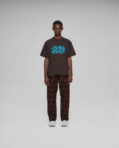 Vowels Double Scribble Tee In Brown